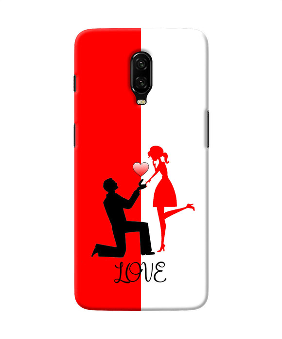 Love Propose Red And White Oneplus 6t Back Cover