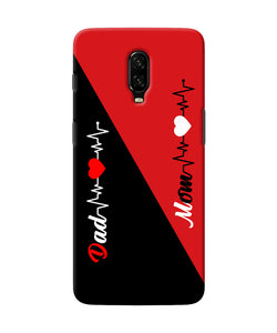 Mom Dad Heart Line Oneplus 6t Back Cover