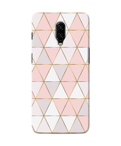 Abstract Pink Triangle Pattern Oneplus 6t Back Cover