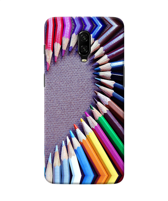 Color Pencil Half Heart Oneplus 6t Back Cover