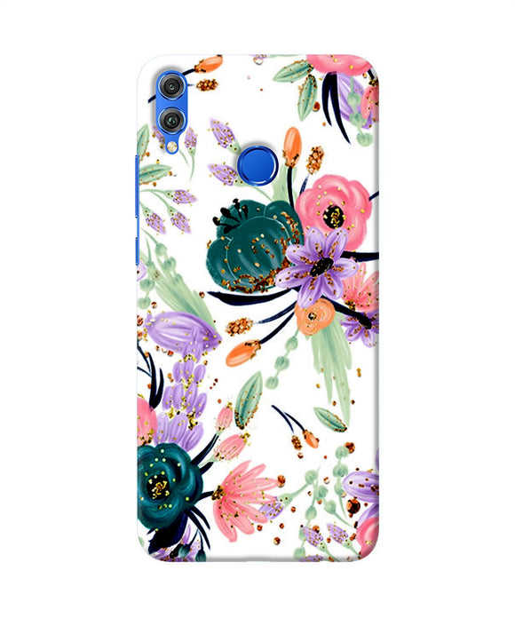 Abstract Flowers Print Honor 8x Back Cover