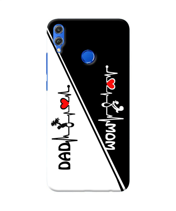 Mom Dad Heart Line Black And White Honor 8x Back Cover