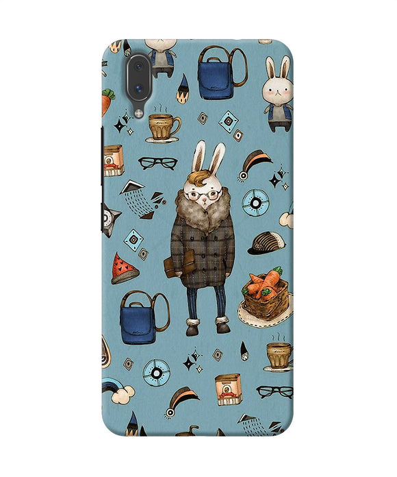 Canvas Rabbit Print Vivo X21 Back Cover