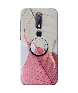 White Pink Leaf Nokia 6.1 plus Pop Case