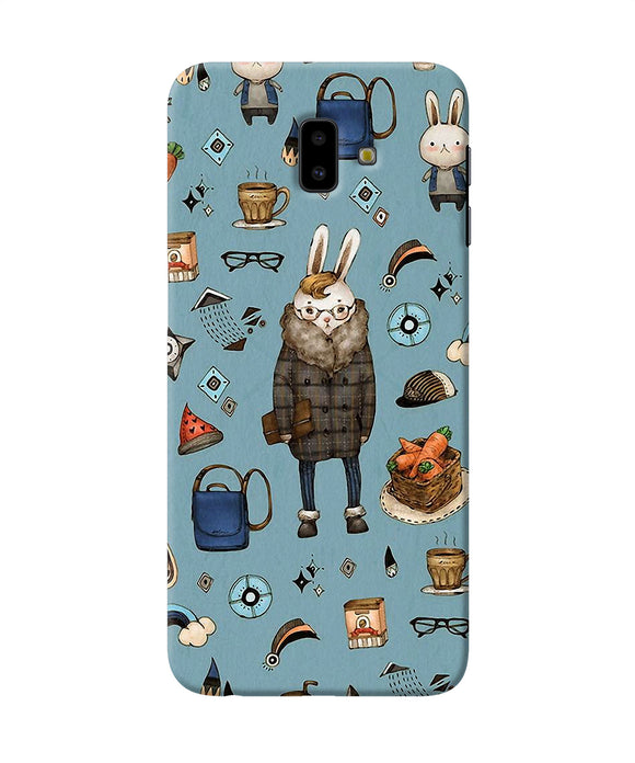 Canvas Rabbit Print Samsung J6 Plus Back Cover