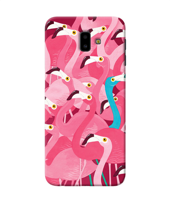Abstract Sheer Bird Pink Print Samsung J6 Plus Back Cover