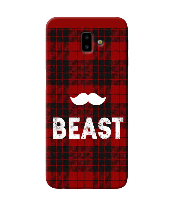Beast Red Square Samsung J6 Plus Back Cover