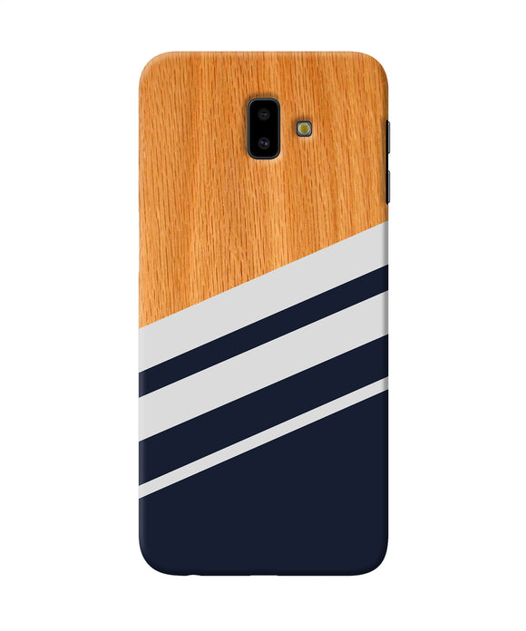 Black And White Wooden Samsung J6 Plus Back Cover