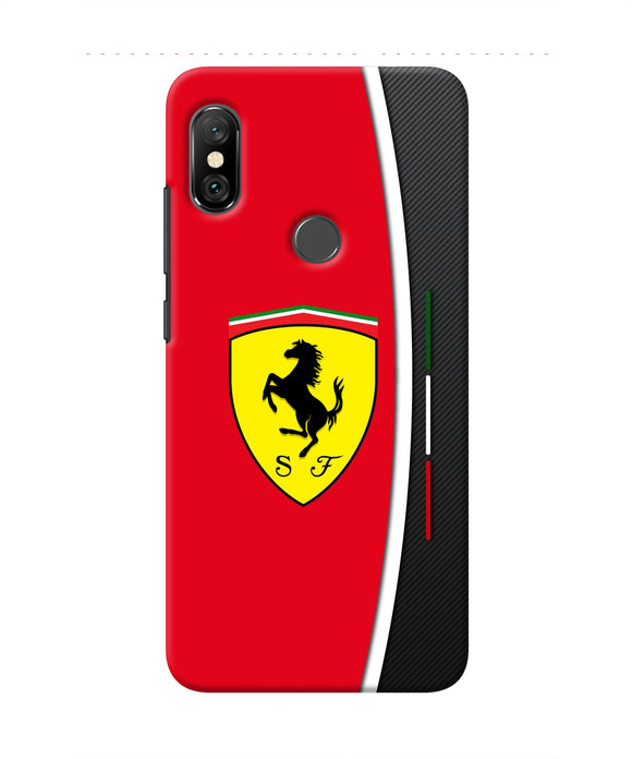 Ferrari Abstract Maroon Redmi Note 6 Pro Real 4D Back Cover