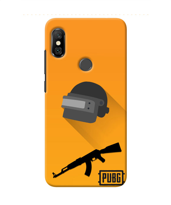 PUBG Helmet and Gun Redmi Note 6 Pro Real 4D Back Cover