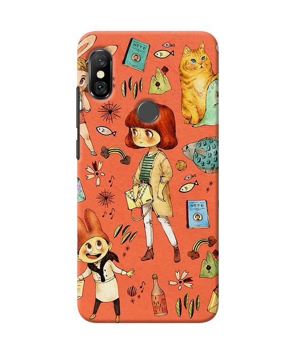 Canvas Little Girl Print Redmi Note 6 Pro Back Cover