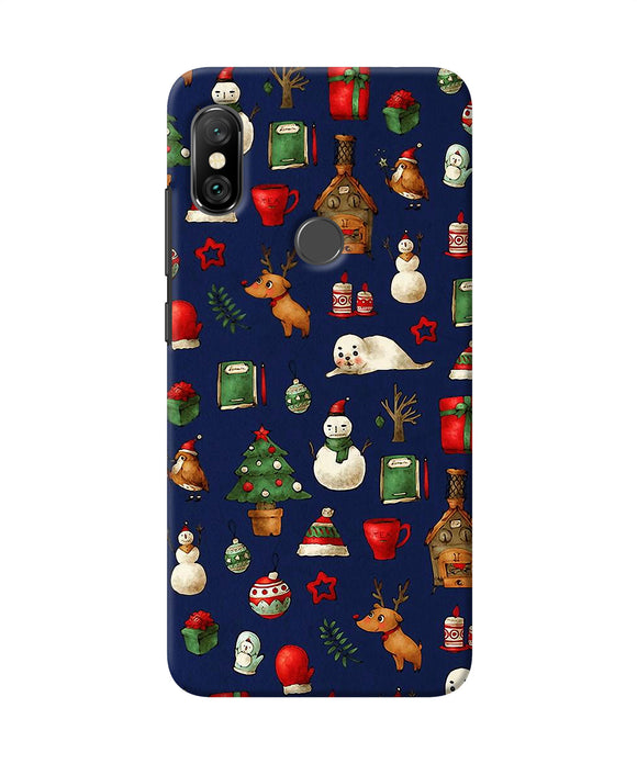 Canvas Christmas Print Redmi Note 6 Pro Back Cover