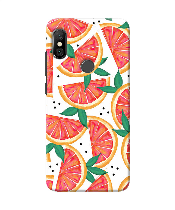Abstract Orange Print Redmi Note 6 Pro Back Cover