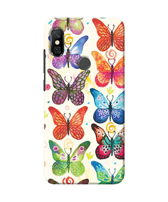 Abstract Butterfly Print Redmi Note 6 Pro Back Cover