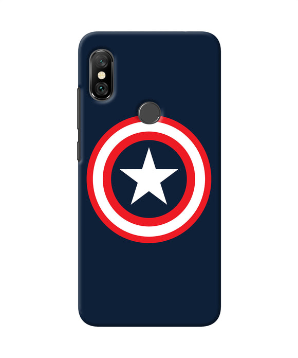 Captain America Logo Redmi Note 6 Pro Back Cover