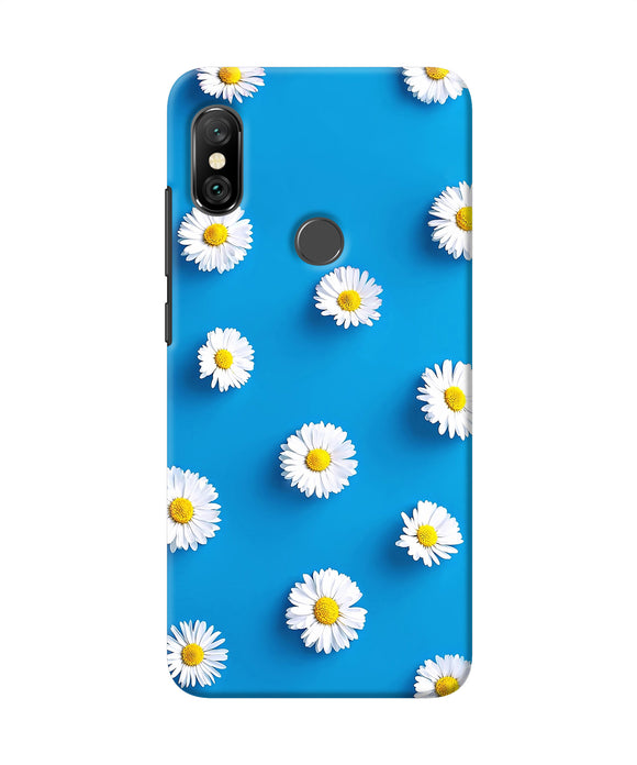White Flowers Redmi Note 6 Pro Back Cover