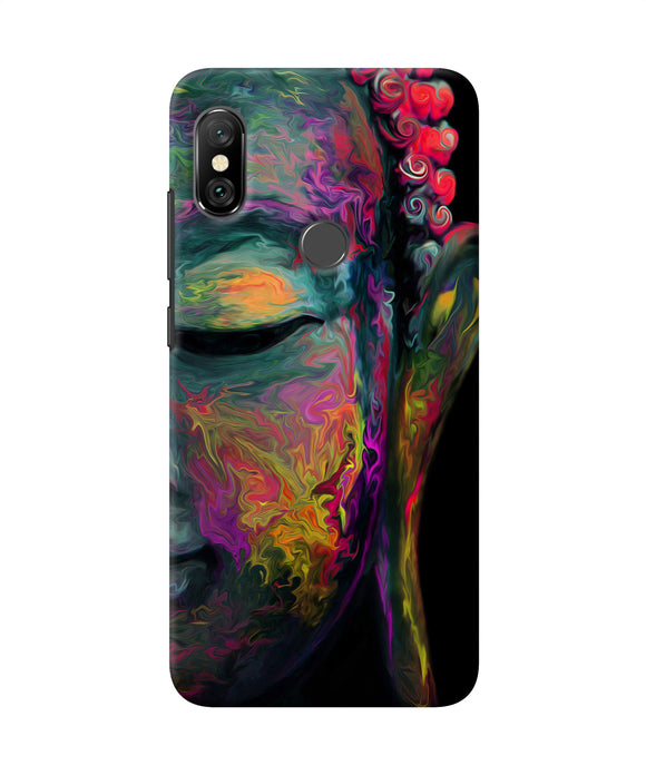 Buddha Face Painting Redmi Note 6 Pro Back Cover
