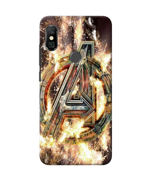 Avengers Burning Logo Redmi Note 6 Pro Back Cover