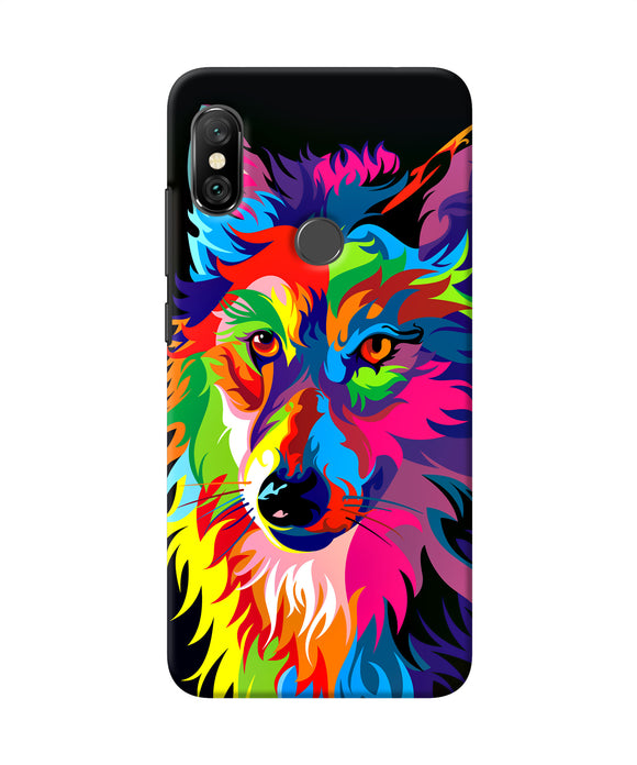 Colorful Wolf Sketch Redmi Note 6 Pro Back Cover