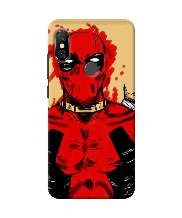 Blooded Deadpool Redmi Note 6 Pro Back Cover