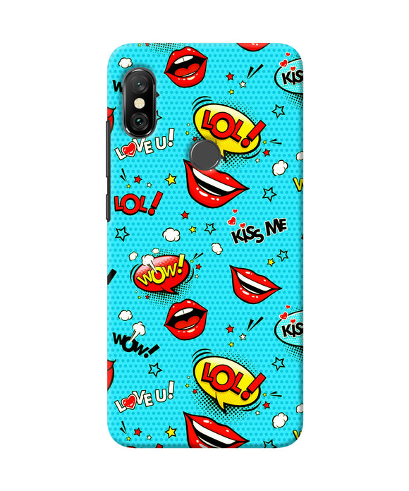 Lol Lips Print Redmi Note 6 Pro Back Cover