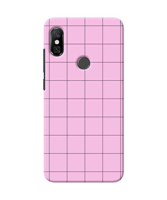 Pink Square Print Redmi Note 6 Pro Back Cover