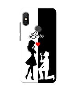 Love Propose Black And White Redmi Note 6 Pro Back Cover