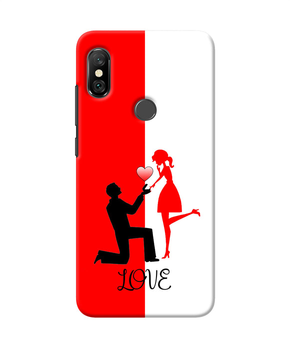 Love Propose Red And White Redmi Note 6 Pro Back Cover