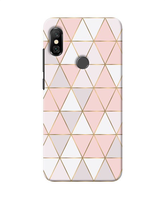 Abstract Pink Triangle Pattern Redmi Note 6 Pro Back Cover