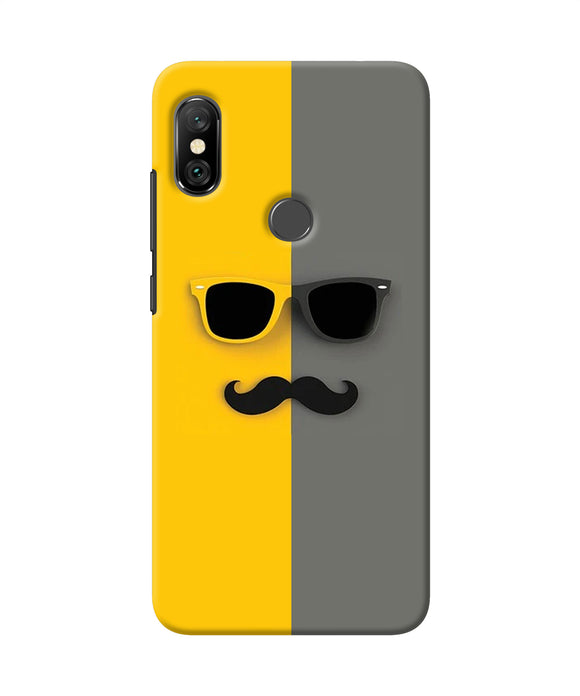 Mustache Glass Redmi Note 6 Pro Back Cover