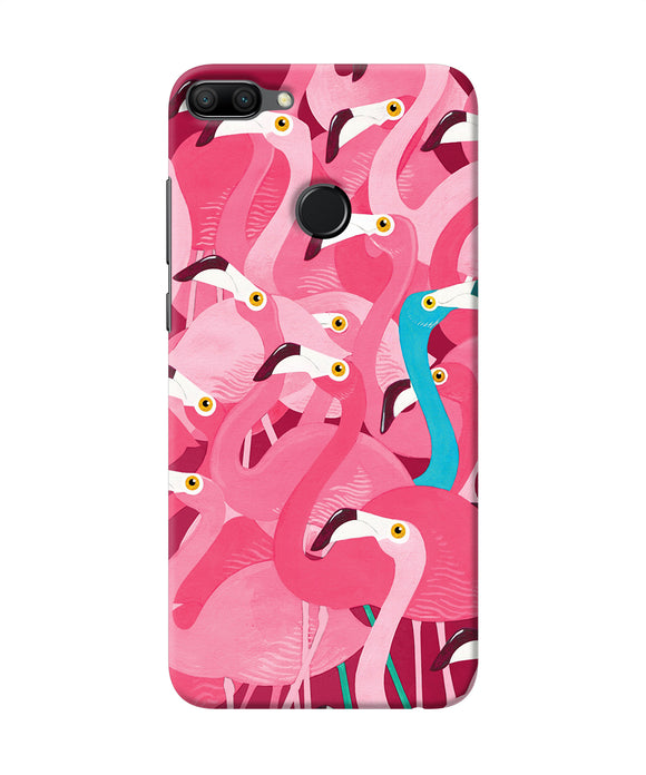 Abstract Sheer Bird Pink Print Honor 9n Back Cover