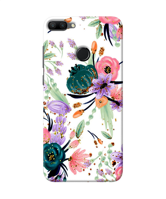 Abstract Flowers Print Honor 9n Back Cover