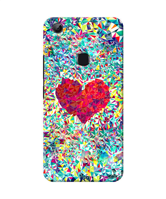Red Heart Print Vivo Y83 Back Cover