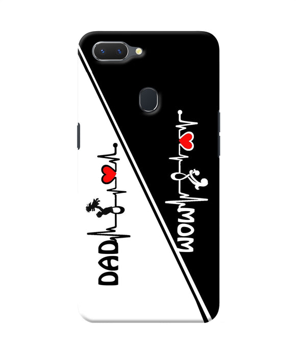 Mom Dad Heart Line Black And White Realme 2 Back Cover