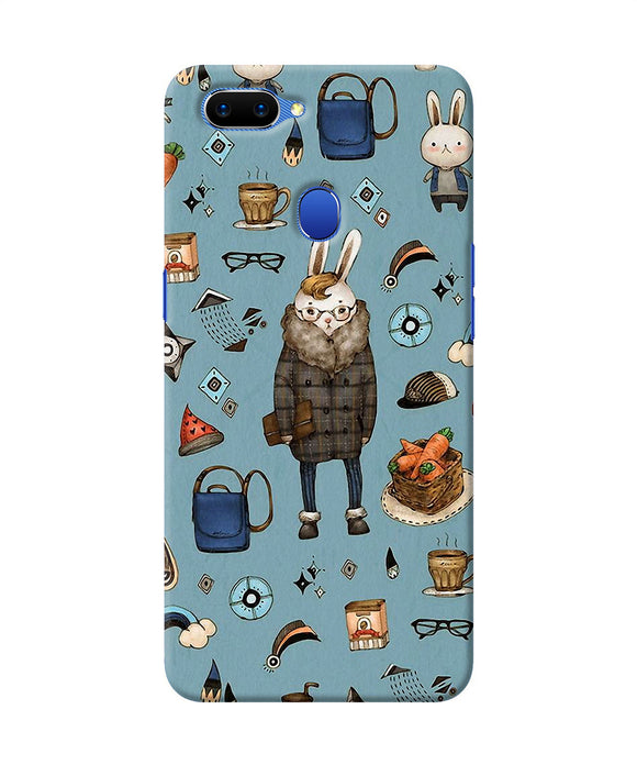 Canvas Rabbit Print Oppo A5 Back Cover