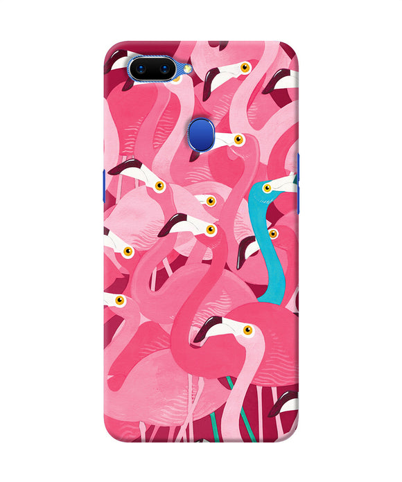 Abstract Sheer Bird Pink Print Oppo A5 Back Cover