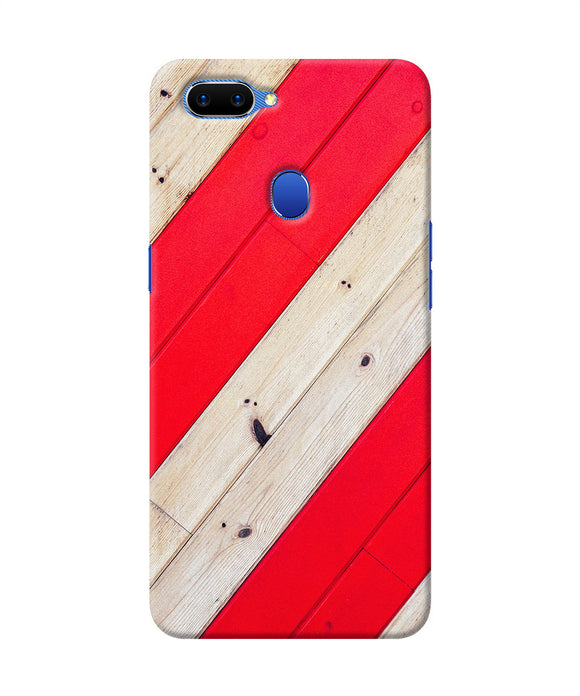 Abstract Red Brown Wooden Oppo A5 Back Cover