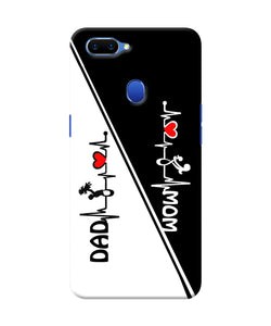 Mom Dad Heart Line Black And White Oppo A5 Back Cover
