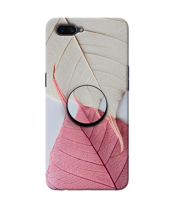 White Pink Leaf Oppo A3S Pop Case