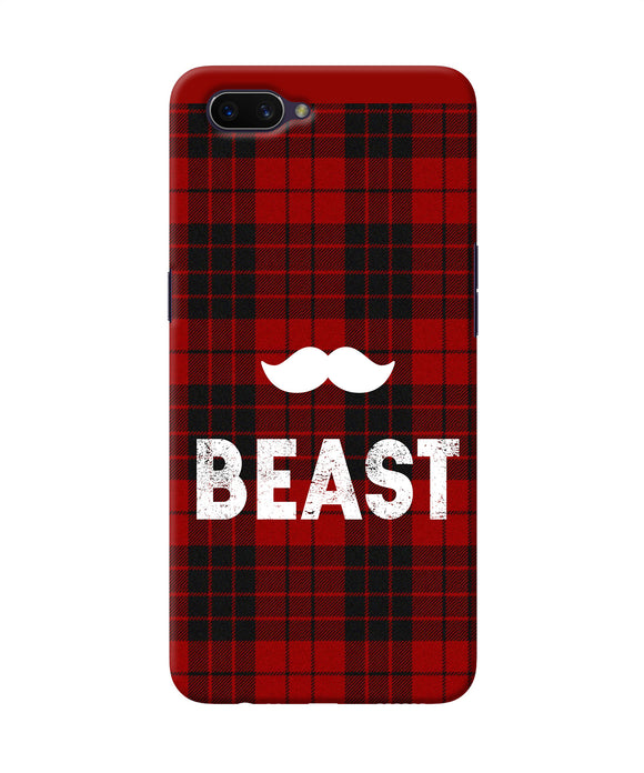 Beast Red Square Oppo A3s Back Cover