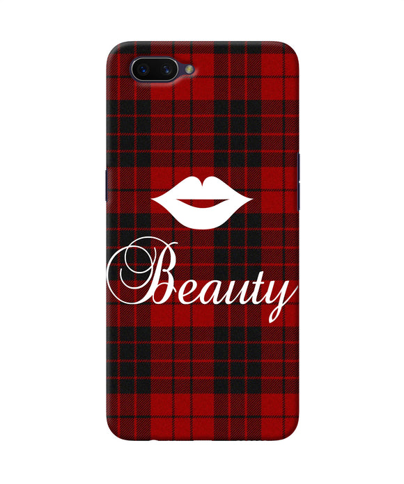 Beauty Red Square Oppo A3s Back Cover
