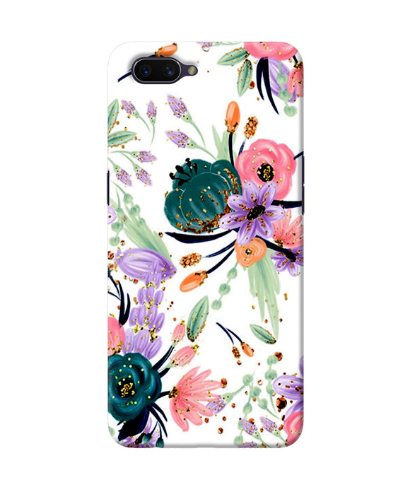 Abstract Flowers Print Oppo A3s Back Cover