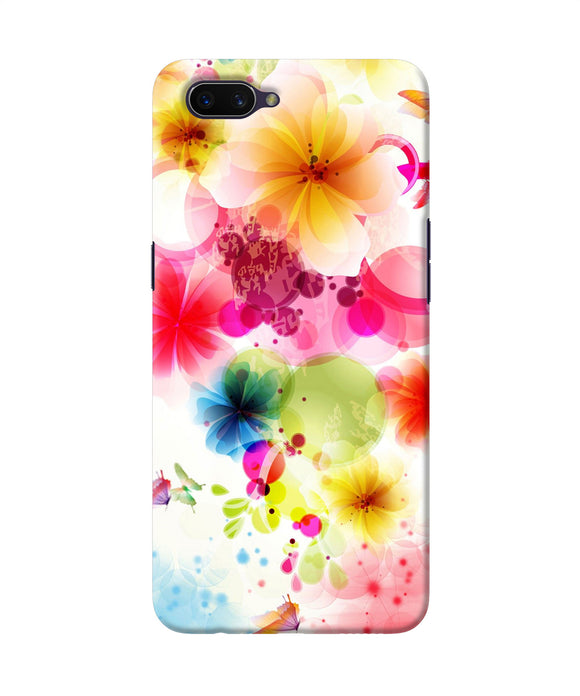 Flowers Print Oppo A3s Back Cover