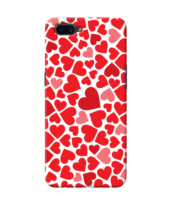 Red Heart Canvas Print Oppo A3s Back Cover