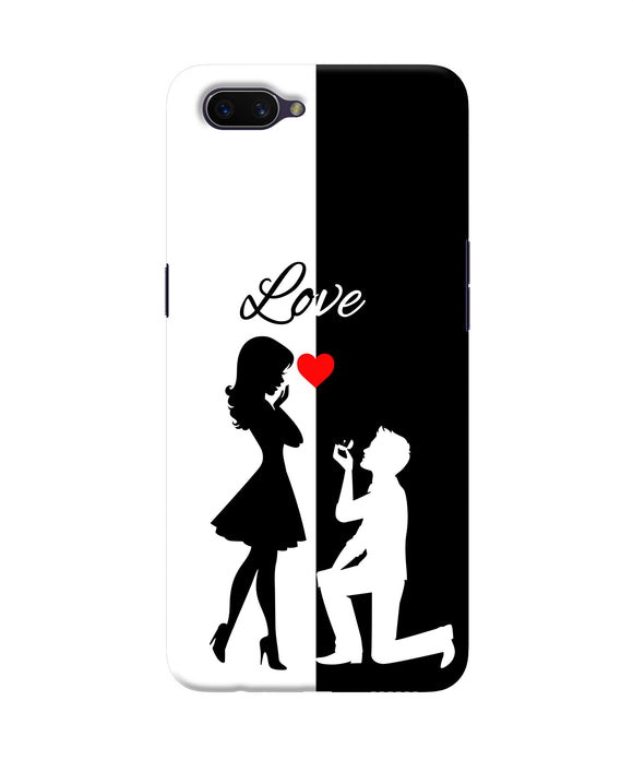Love Propose Black And White Oppo A3s Back Cover