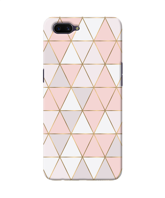 Abstract Pink Triangle Pattern Oppo A3s Back Cover