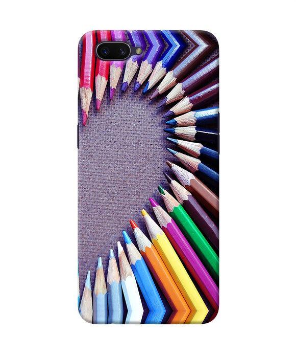 Color Pencil Half Heart Oppo A3s Back Cover