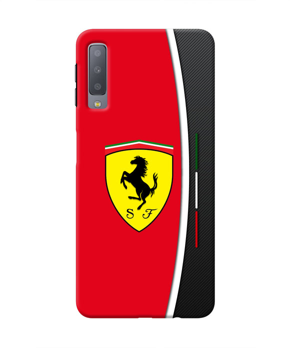 Ferrari Abstract Maroon Samsung A7 Real 4D Back Cover
