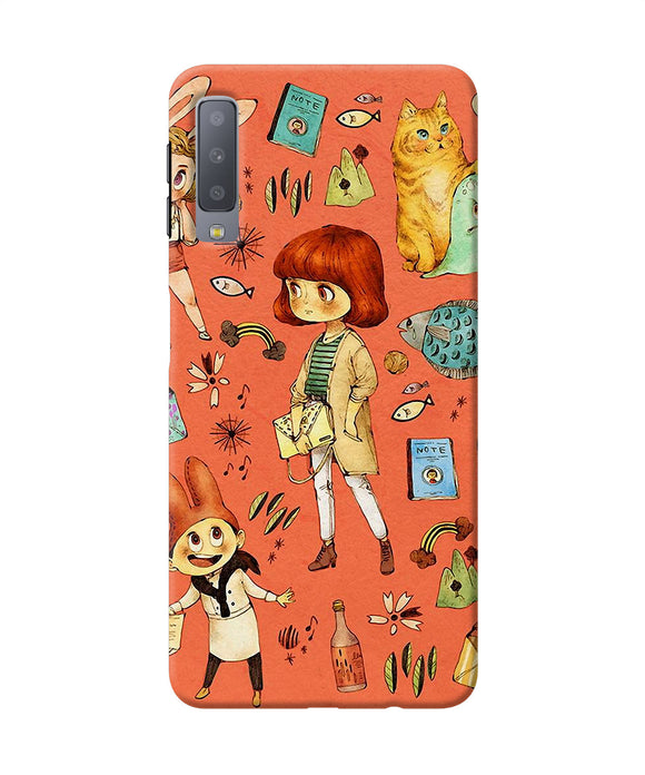 Canvas Little Girl Print Samsung A7 Back Cover
