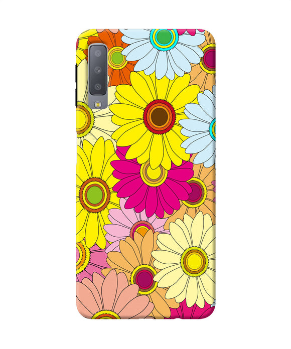 Abstract Colorful Flowers Samsung A7 Back Cover